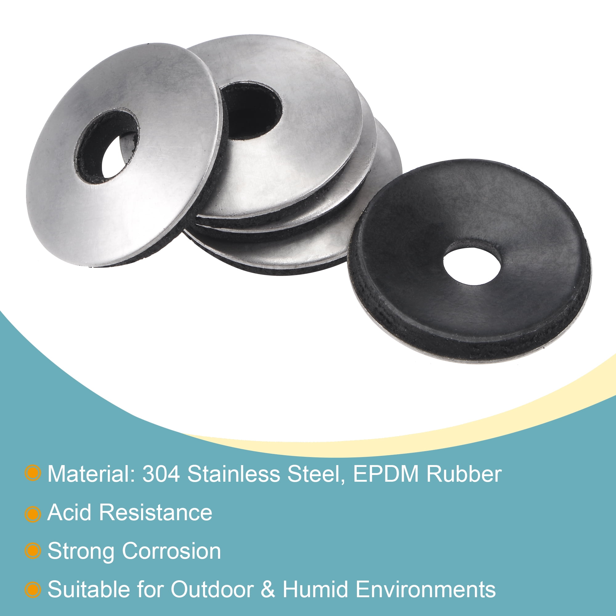 Unique Bargains Bonded Sealing Washer EPDM Rubber Screw Gasket 0.75" x 0.22" x 0.11"