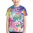 thumbnail image 1 of T-Shirt Jeunesse Mon Petit Poney Imprimé 3d Col Rond Graphique Manches Courtes pour Garçons Filles, 1 of 8