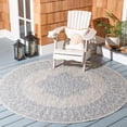 thumbnail image 3 of SAFAVIEH Courtyard Delbet Distressed Medallion Indoor/Outdoor Area Rug, 6'7" x 6'7" Round, Grey/Navy, 3 of 8