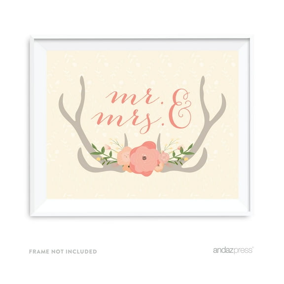 Mr. & Mrs. Woodland Deer Wedding Party Signs