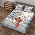 thumbnail image 3 of Playful Soft Coated Wheaten Terrier Welcomes Winter Snowy Day with Cardinal Bird Quilt Bedding Set Wheatie Dog Lover 1 Blanket Bed Cover 2 Pillowcases - 12017, 3 of 5