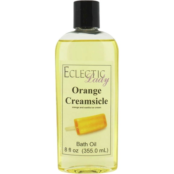 Orange Creamsicle Bath Oil - Scented Body Oil - Relaxing & Moisturizing Bathing Oil - Fragrance Body Oil For Dry & Rough Sensitive Skin - 8 oz