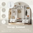 thumbnail image 6 of 4-in-1 Entryway Hall Tree, Multifunctional Entryway Coat Rack Hall Tree With Bench, Shoe Storage, 7 Hooks, 4 Drawers And Open Storage Shelves for Mudroom, Hallway, 6 of 9