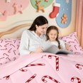 thumbnail image 5 of Manfei Winter Holiday 7-Piece King Bedding,Festive Xmas Pink Christmas King Bed in a Bag,Pink Reversible, 5 of 7