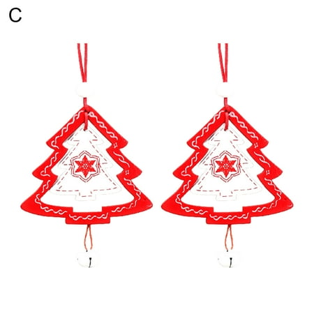 

dianhelloya 2Pcs Hanging Pendant Lightweight Nice-looking Portable Star Xmas Tree Bell Shape Pendant for Home