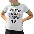 thumbnail image 2 of Keeper of the Gender Ringer Tee Shirt Unisex Large White/Kelly Green, 2 of 5