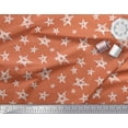 thumbnail image 2 of Soimoi Orange Japan Crepe Satin Fabric Stars Star Print Sewing Fabric Yard 44 Inch Wide, 2 of 3