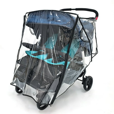 lixuesong Twin Strollers Rain Sleeve Water Proofing with Ventilation Mesh and Rear Storage Bag for Baby Carriage Accessories