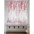 thumbnail image 6 of Bedroom Curtains 63 Inches length, Pink Eucalyptus Leaves Window Treatment Curtain Drapes, Summer Botanical Watercolor Rod Pocket Curtain Panels for Living Room Kitchen, 42"x63", 2 Panels, 6 of 7