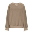 thumbnail image 6 of ZyeKqe Sweatshirts for Women Long Sleeve Tops Casual V Neck Pullover Top Loose Fitted Solid Comfy Plain Fall Outfits, 6 of 7