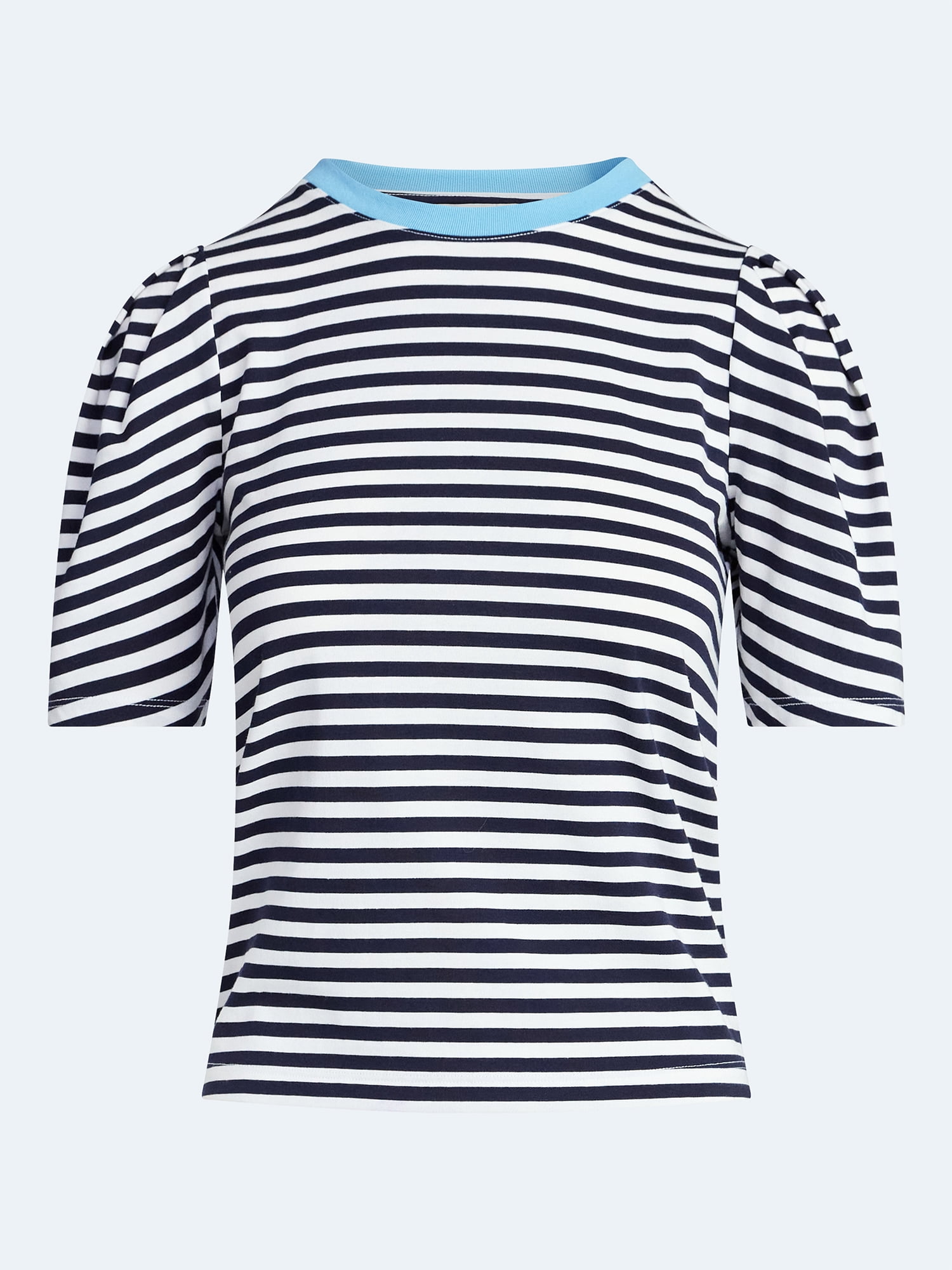 Free Assembly Women's and Women's Plus Crewneck Tee with Puff Sleeves, XS-4X