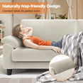 thumbnail image 4 of Patbrela 83" Corduroy Sofa, Loveseat Sofa with Extra Deep Seat Couches, Comfy Upholstered Couch for Living Room, No Assembly with 2 Pillows, Beige, 4 of 9