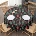 thumbnail image 3 of Dark Christmas Tree and Gift Pattern Round Tablecloth 60"x60",Wrinkle Wipeable Table Cloth for Kitchen Dining Room Picnic Patio Party, 3 of 6