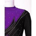 thumbnail image 5 of IEFIEL Girls Long Sleeve Stand Collar Gymnastic Dance Leotard Shiny Rhinestones Dancewear, 5 of 7