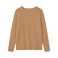 thumbnail image 3 of Women’s Waffle Knit Long Sleeve Shirts, Crew Neck Pullover Sweater Tops, Casual Loose Fit Lightweight Knit Tops for Fall Winter Spring, 3 of 5
