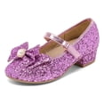 thumbnail image 1 of Zapatos de Vestir para Niñas DREAM PAIRS Mary Jane con Tacones Bajos y Brillo Morado, 1 of 7