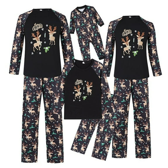 GYRATEDREAM Family Matching Outfits Christmas Pajamas Set Reindeer Xmas Adults and Kids Holiday Sleepwear Homewear PJs for M Dad