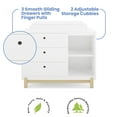 thumbnail image 3 of Delta Children Poppy 3 Drawer Dresser with Cubbies and Interlocking Drawers, Bianca White/Natural, 3 of 11