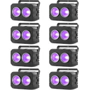 180W COB Stage Light, RGBW 4IN1 2-Eyes LED Par Can, Audience Casting DMX512 & Sound-Activated COB Par Lights, Blinder Stage Lights for DJ Party Wedding Bar Club Events, 8 Pack