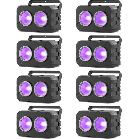 180W COB Stage Light, RGBW 4IN1 2-Eyes LED Par Can, Audience Casting DMX512 & Sound-Activated COB Par Lights, Blinder Stage Lights for DJ Party Wedding Bar Club Events, 8 Pack