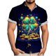 thumbnail image 1 of Blusa y camisa de manga corta con cuello vuelto para hombre, blusa informal de moda con cuello vuelto, blusa estampada de manga corta con botones, blusa de poliéster para hombre, 1 of 6