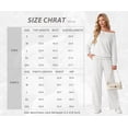 thumbnail image 3 of JWD Women's Off Shoulder 2 Piece Knit Matching Set Long Sleeve Pullover Top with Drawstring Wide Leg Pants Light Gray L, 3 of 6