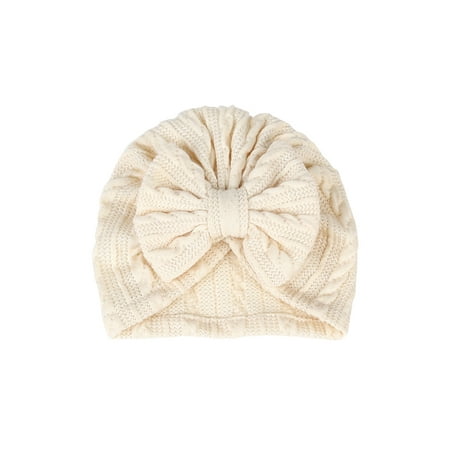

Infant Unisex Cute Baby Bow Hat with Solid Color High Elasticity Casual Newborn Soft Head Wraps Turban Accessory Red 0-18 Months