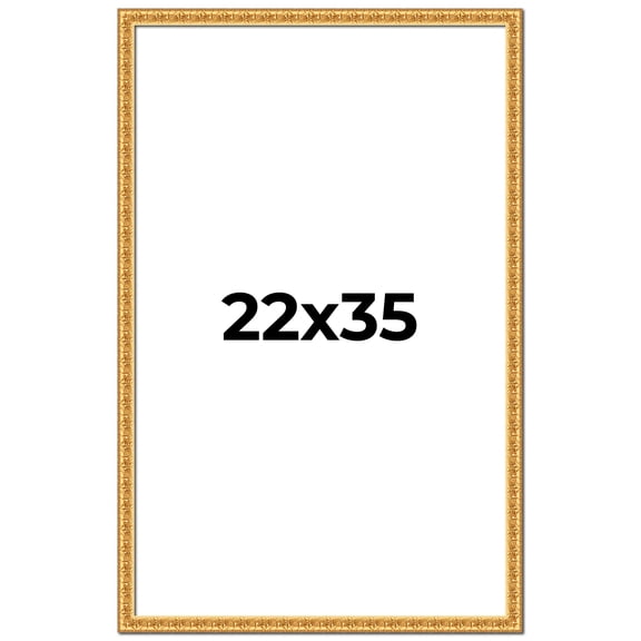 22x35 Frame Gold Real Wood Picture Frame Width 1 inches | Interior Frame Depth 0.5 inches | Edwina