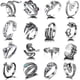 thumbnail image 1 of Juego De Anillos Punk Vintage De 16 Piezas Anillo Abierto De Animal Lindo Anillos Apilables Góticos Para Mujeres, Hombres Y Niñas Yuarrent AP007681-01, 1 of 6