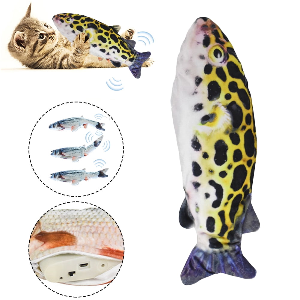 Electric Moving Cat Kicker Fish Toy, Realistic Flopping Fish, Wiggle