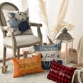 thumbnail image 4 of Sm:)e Blue Pumpkins Fall Throw Pillow Cover 18x18 Inch Set of 4, Autumn Decorative Outdoor Cushion Cover for Sofa Couch, 4 of 8