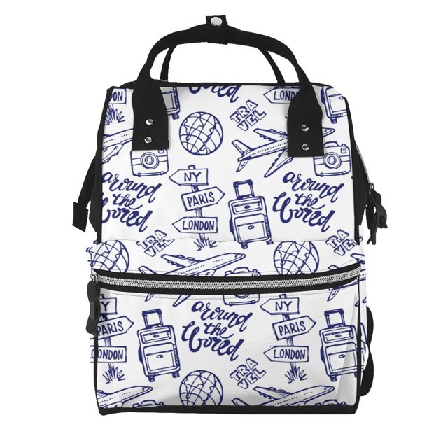 Fotbe World Travel2 Mochila Maternidad - Lona de Sarga Impermeable, Mochila de Pañales de Gran Capacidad con Múltiples Bolsillos y Correas Ajustables