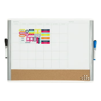 U Brands 3-In-1 Dry Erase  Whiteboard, White and Gray, 3214U