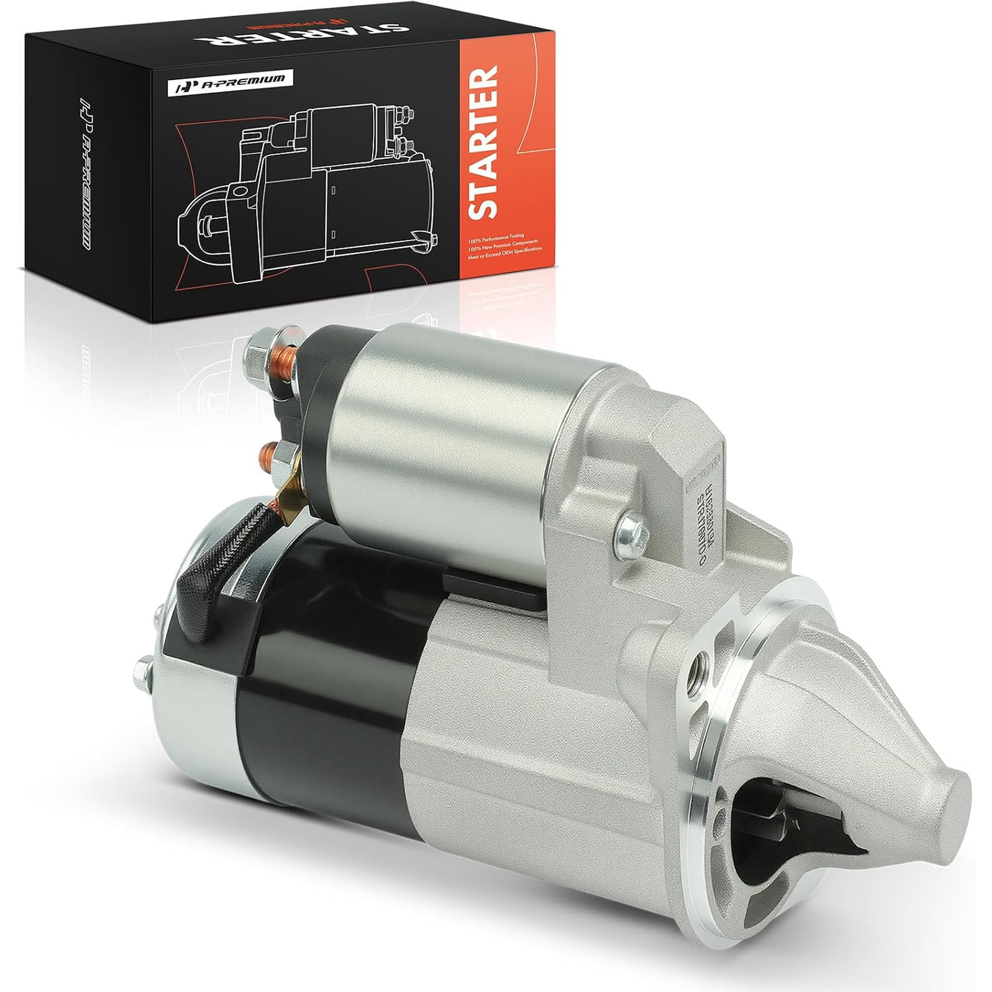 A-Premium Starter Motor Compatible with Hyundai Elantra 07-12, Tiburon 07-08 & Kia Soul 10-11, Sportage 07-10, Spectra 07-09, Spectra5 07-09, 2.0L, 12V 1.2KW 8 Teeth Clockwise, Automatic Transmission