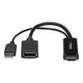 thumbnail image 2 of StarTech.com 4K 30Hz HDMI to DisplayPort Video Adapter w/ USB Power - 6 in - HDMI 1.4 (Male) to DP 1.2 (Female) Active Monitor Converter (HD2DP) - Adapter cable - HDMI, USB (power only) male to DisplayPort female - 10 in - black - active, 4K30Hz (3840 x 2160) support - for P/N: SV211HDUC, SV221HUC4K, 2 of 8