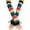 Black mouth gloves, variant on Rainbow Stripe Arm Warmer Fingerless Gloves Colorful Long Knit Mittens Costume Accessory for Cosplay Party Favor Supplie