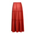 thumbnail image 4 of Kixjoy Long Skirts for Women Elastic High Waisted Maxi Skirts Casual Drawstring A-Line Tiered Skirt Holiday Basic Flowy Fashion Womens Western Clothing, Saffron S, 4 of 7