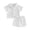 j-907White413, variant on HAYIMI Two Piece Short Sleeve Shirt And Shorts For Kids Casual Double Layer Mesh Collar Summer Basic Outfit Sets For Boys Girls Breathable Clothes Sets