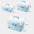 thumbnail image 6 of Heajfvd Medicine Storage Box 3 Layers 2 Trays Transparent Lid Multi Grid with Rotary Lock And Handle Large Capacity Rounded Edges Medical Organizer for Home Dorm, 6 of 8