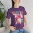 thumbnail image 4 of Cheer Mom, Bella & Canvas, Unisex, Cotton Short Sleeve T-Shirt, XS - 5XL, 4 of 5
