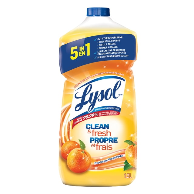 Lysol All Purpose Cleaner, Pour, Orange, Multi Surface Cleaner, 1.2 L
