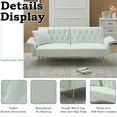 thumbnail image 4 of 67.71" Futon Sofa Bed, Modern Convertible Faux Leather Sofa Bed with Adjustment Armres and Split Backrest, Loveseat Sofa Bed with Addtional Pilllow for Living Room Studio Office Apartment, White, 4 of 9
