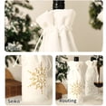 thumbnail image 4 of Matsuzay Funda navideña de felpa para botella de vino, bolsa bordada de copo de nieve con cordón, de comedor, cerveza, fiesta de Navidad, Bar, Kits de decoración para fiestas Blanco Matsuzay HA068791-01, 4 of 6