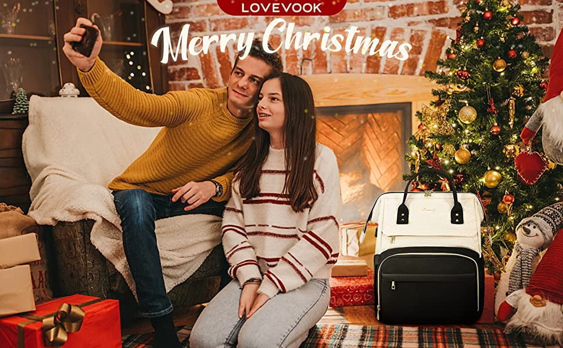 Lovevook Laptop Backpack for Women,17.3" Business Computer Bag Teacher Nurse Backpack Purse with Anti-Thief Pocket, Larger Waterproof Travel Bag College Backpack with USB Charging Port