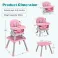 thumbnail image 2 of Pemberly Row 8 in 1 Baby High Chair Convertible Dining Booster Seat Pink, 2 of 8
