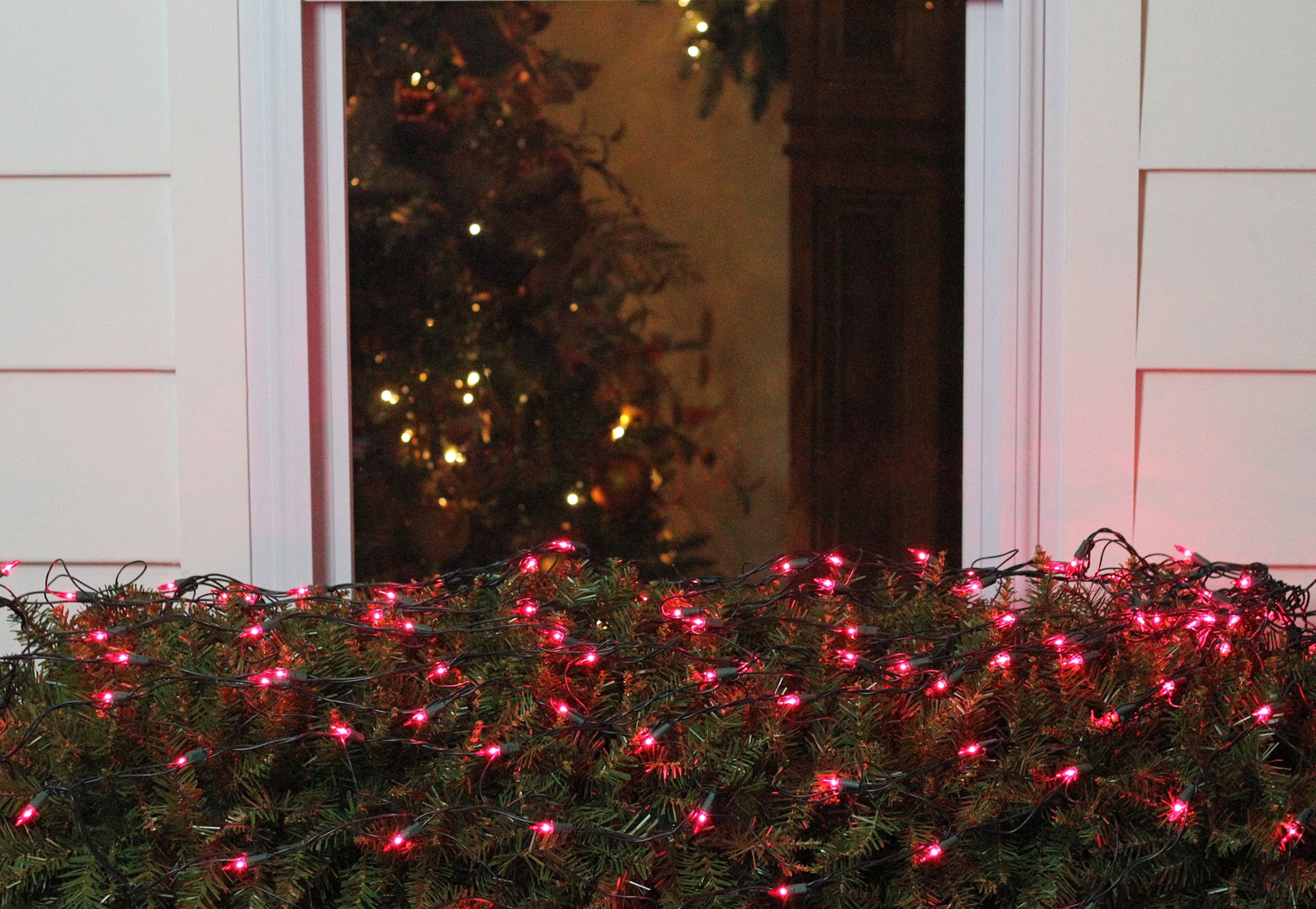 Northlight Mini Net Style Incandescent Christmas Lights - 4' x 6' - Pink - Green Wire