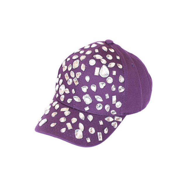 Tachonada Gorra de béisbol bejeweled - púrpura SS/Sophia Gorra de béisbol