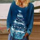 thumbnail image 2 of Camisas casuales de manga larga para mujer, suéter, túnica suelta, blusa con cuello redondo y estampado de árbol de Navidad Fridja fhghd1808, 2 of 4