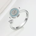 thumbnail image 1 of HONEYRAIN Devil Eye Silver Anxiety Rings for Women Fidget Spinner Rings Sterling Silver Rotating Open Ring Real 925 Silver rings 1 Psc, 1 of 6
