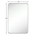 thumbnail image 4 of 24x36'' Brushed Nickel Mirrors for Bathroom,Bathroom Vanity Mirror, Rounded Rectangle Mirror, Stainless Steel Anti-Rust Tube Metal Frame Wall Mounted Mirror, Vertically/Horizontal Hanging, 4 of 9
